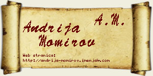Andrija Momirov vizit kartica